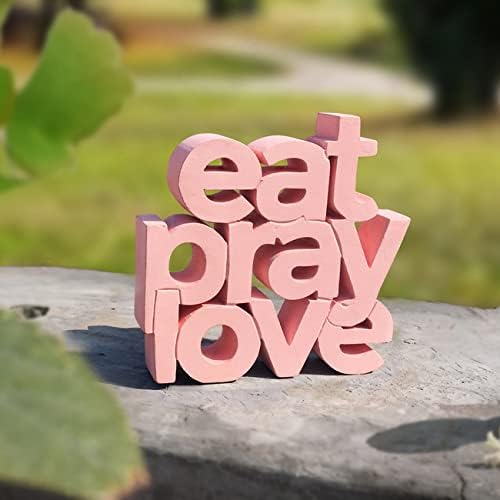 NUKKAD TALES Eat Pray Love Peach Aesthetic Table Decor – Perfect for Home or Office Desk, Shelf, Birthdays, Corporate Gifts, and Inspirational Wall Decor - LeafyLoom