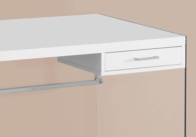 Monarch Computer Desk, Glossy White, 48" - LeafyLoom