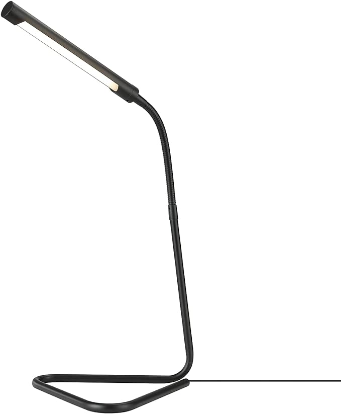 Globe Electric 56060 Arden 12" LED Integrated Desk Lamp, Adjustable Gooseneck, in-Line On Off Switch, USB Cable Included, 7 Watts, 200 Lumens,Black - LeafyLoom