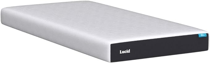 Lucid 6 Inch Memory Foam Mattress - Firm Feel - Gel Infusion - Memory Foam Infused with Bamboo Charcoal - Breathable - CertiPur Certified - Queen - LeafyLoom