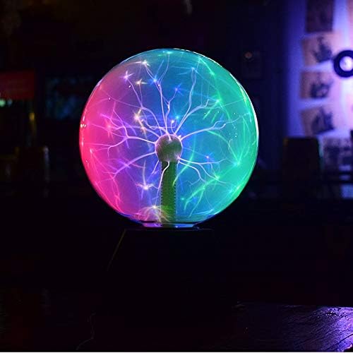 Magic Plasma Disco Ball Lamps Touch Sound Sensitive Desk Lamp Light Nebula Sphere Lightning Globe Home Room Decor electrostatic Flashing Balls Stem Nightlight 8 Inch - LeafyLoom