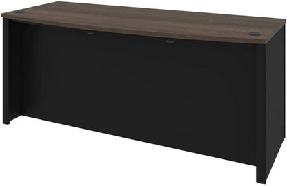 Bestar Connexion Desk Shell, 72W, Antigua & Black - LeafyLoom