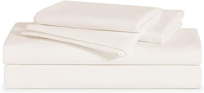 Brooklinen Luxury Sateen 4 Piece Sheet Set - 100% Cotton, California King Size in Cream - 1 Fitted Sheet, 1 Flat Sheet, 2 Pillowcases | Best Luxury Sheets - LeafyLoom