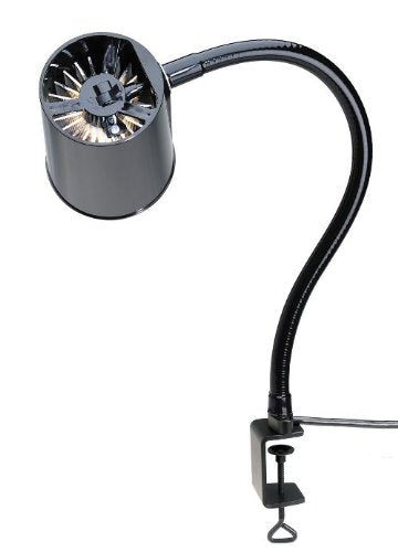 MOFFATT LED Desk Lamp with Clamp, 18" Articulating Flexible Gooseneck Arm, Ultra Bright Mountable LED Task Light, Work Lamp, 100 Watts, 1690 Raw Lumens, 95031, Black (Made in USA) - LeafyLoom