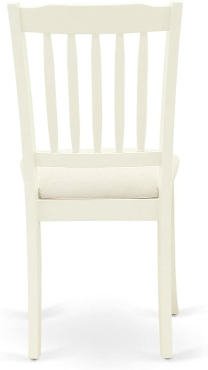 East West Furniture DAC-LWH-C Danbury Dining Room Chairs - Linen Fabric Upholstered Wooden Chairs, Set of 2, Linen White - LeafyLoom