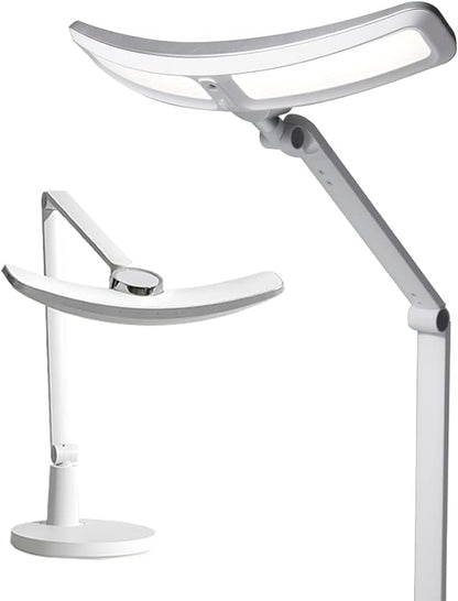 Eye-Care eReading Desk Lamp/Table Lamp/Task Lamp/Swing Arm Lamp: Auto-Dimming, CRI 97, Adjustable Temperatures, 51” Wide Illumination Desk Light for Home Office, Bedroom, Living Room - LeafyLoom