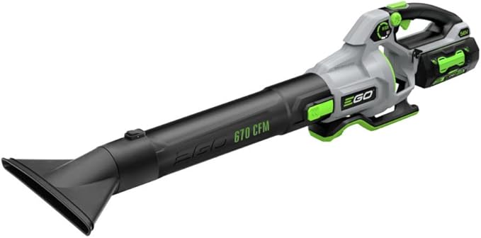 EGO LB6703 670 CFM 180 MPH 56V Lithium-Ion Cordless Electric Variable-Speed Blower Kit with 4.0Ah Battery and 320W Charger Included, Black - LeafyLoom