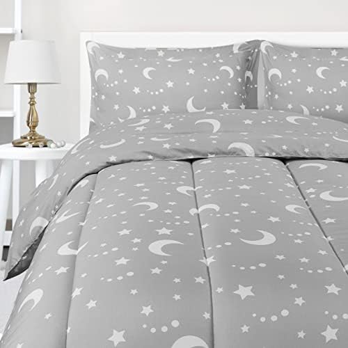 Utopia Bedding All Season Moon Star Comforter Set with 2 Pillow Cases, 3 Piece Soft Brushed Microfiber Kids Bedding Set for Boys/Girls, Machine Washable (Twin) - LeafyLoom