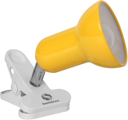 Sun-Rising Cilp on Light,360° rotation Clip on Lamp Portable Book Reading Light,Clamp on Desk/Table/Bunk Bed/Cupboard HomeClamp Light Lighting, (Clamp Light seven colors for your choice) Yellow - LeafyLoom