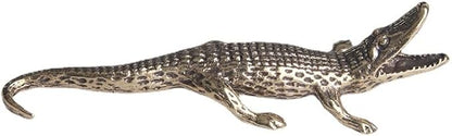 Vintage Solid Brass Crocodile Figurine - Exquisite Desk Decor for Collectors - Perfect Home or Office Accent(Crocodile) - LeafyLoom