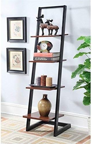 Convenience Concepts Designs2Go 4 Tier Ladder Bookshelf, Black / Cherry - LeafyLoom