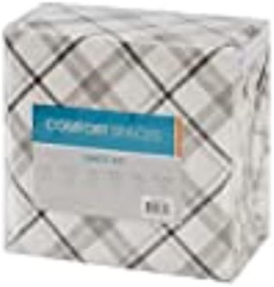 Comfort Spaces Cotton Flannel Breathable Warm Deep Pocket Sheets with Pillow Case Bedding, Cal King, Grey Plaid 4 Piece - LeafyLoom