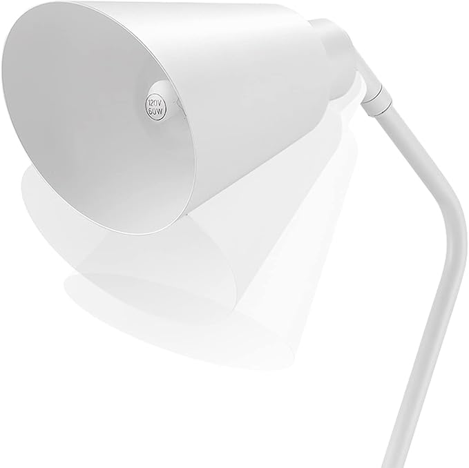 Globe Electric 52295 Belmont 17" Desk Lamp, Matte White, White Faux Marble Base, 2.1A USB Port, On Off Rocker Switch at Base - LeafyLoom