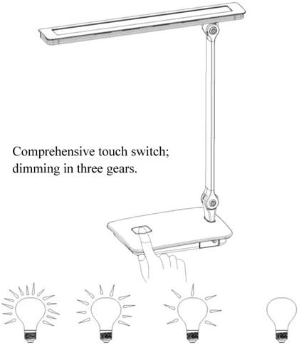 3-level Dimmable Touch Switch Folding LED Desk Lamp 7 Watt, Pure White 2403WH - LeafyLoom