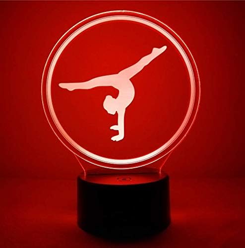 Creative 3D Gymnastics Night Light 16 Colors Changing USB Power Remote Control Touch Switch Decor Lamp Optical Illusion Lamp LED Table Desk Lamp Children Kids Christmas Brithday Gift - LeafyLoom