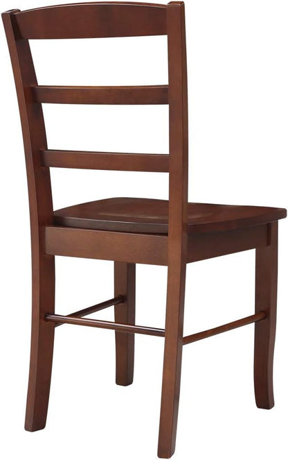 International Concepts Madrid Ladder Back Chair, Espresso - LeafyLoom