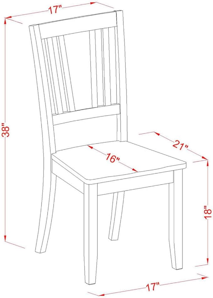 East West Furniture HLDU5-MAH-W 5 Piece Dining Set Includes a Round Dining Room Table with Pedestal and 4 Kitchen Chairs, 42x42 Inch, Mahogany - LeafyLoom