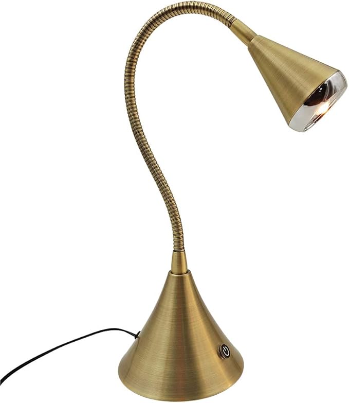 LED Desk Lamp with Touch Dimmer,Eye Caring Desk Lamp for Reading or Working,Table Lamp,Night Light,Reading Desk Lamp for Home Office,LED 5W,3000K Warm Light,Metal,Antique Brass - LeafyLoom