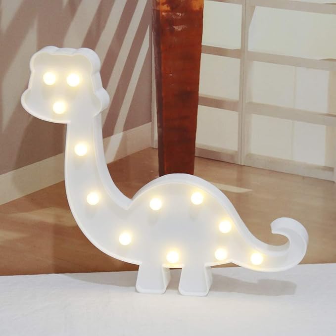 Dinosaur Decorations, Childen Kids Bedroom Decorative Table Lamps Battery Operated Marquee Animal Sign Dinosaur Wall Decoration, Gift for Dinosaur Lovers - LeafyLoom