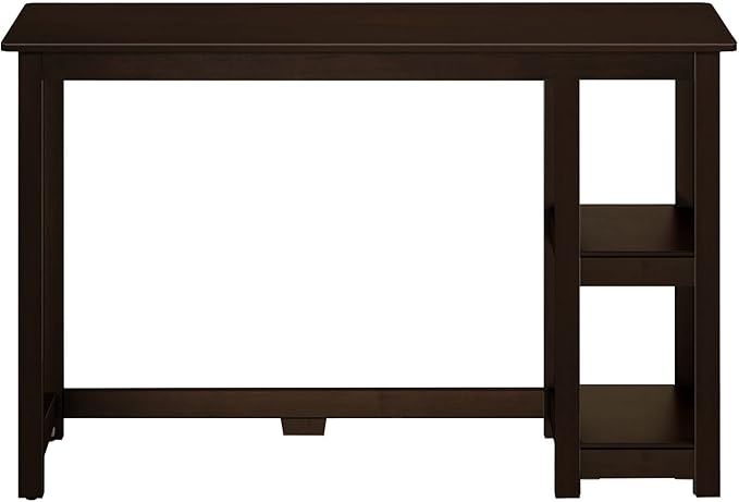 Max & Lily Solid Wood Desk With Shelves, 47 Inches, Espresso - LeafyLoom