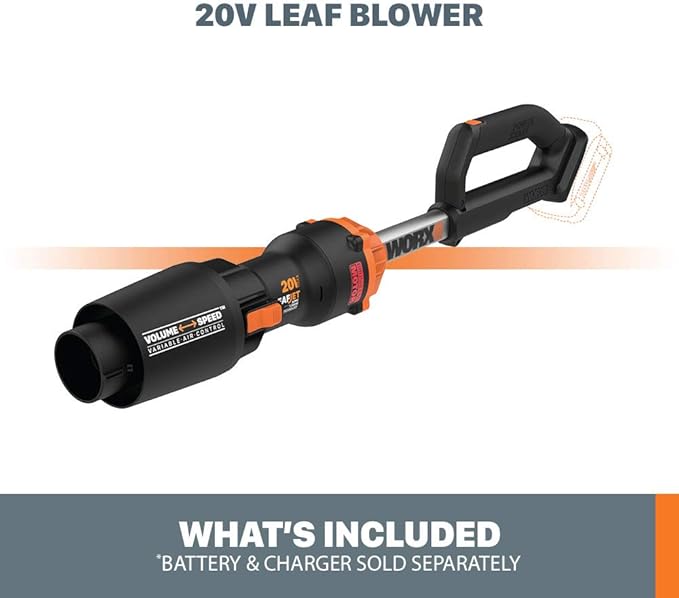 Worx Nitro WG543.9 20V LEAFJET Leaf Blower Cordless with Battery and Charger, Blowers for Lawn Care Only 3.8 Lbs., Cordless Leaf Blower Brushless Motor– Tool Only - LeafyLoom