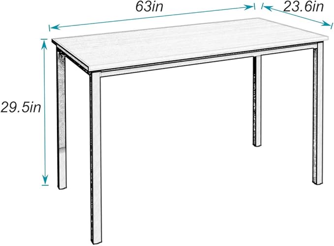 SDHYL 63 inches Modern Computer Desk X-Large Computer Desk for Studio Table, Home Office Desk/Workstation, Dining Table, Meeting Desk, Large Study Desk, Oak, S7-GCP2AC3-160TB - LeafyLoom