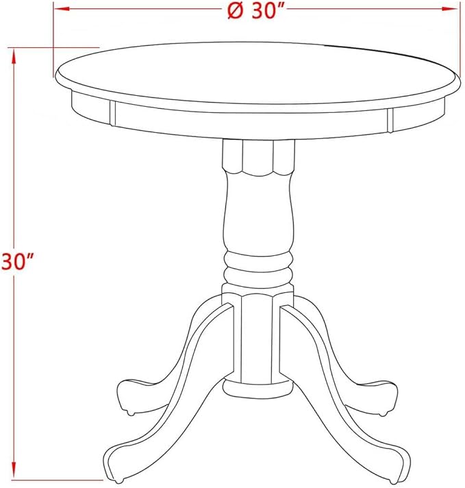 East West Furniture Eden 3 Piece Dinette Set for Small Spaces Contains a Round Table with Pedestal and 2 Kitchen Dining Chairs, 30x30 Inch, Black & Cherry - LeafyLoom