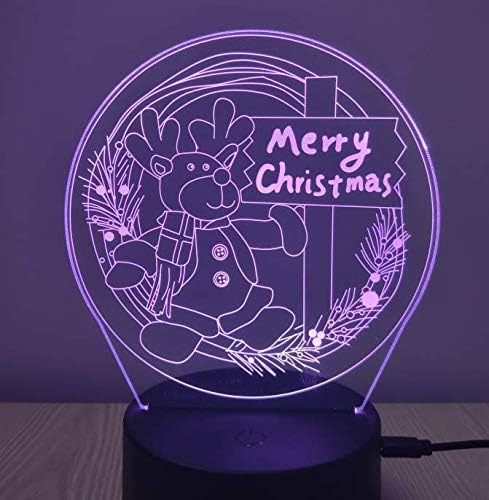 Christmas Deer 3D Night Light for Family Colleagues and Friends, Business Gifts Christmas Wishes Acrylic Table Lamp Store Decors Arts Gifts with XXL Board, for Friends Partners - LeafyLoom