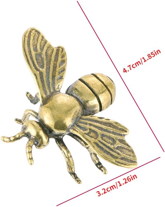 Vintage Solid Brass Bee Figurine - Adorable Desk Decor for Collectors - Perfect Home or Office Accent(Bee) - LeafyLoom