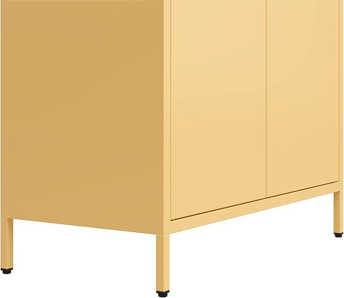 Mr. Kate Annie Tall Metal 2 Door Cabinet, Sunny Yellow - LeafyLoom