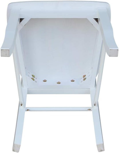 International Concepts Set of Two Madrid Ladderback Dining Chairs, White - LeafyLoom