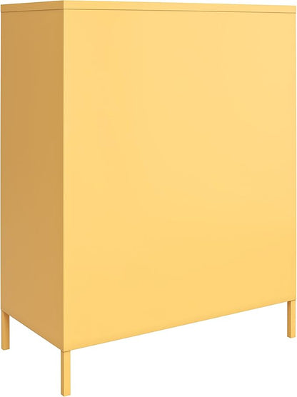 Novogratz Cache 2 Door Metal Locker Storage, Yellow Cabinet - LeafyLoom