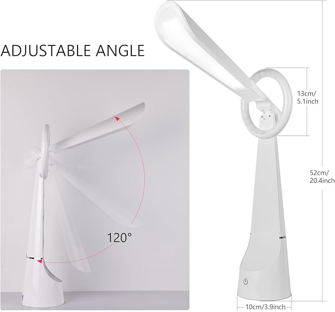 Upgraded LED Desk Lamp with 7 Colours Change, Eye-Caring Table Lamp with USB Charging Port Suitable for Table Bedroom Bedside Office Study,8W (White) - LeafyLoom