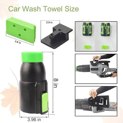 Car Drying Nozzle for EGO Power+ 530 575 580 615 650 765 Leaf Blowers, Includes 1 Leaf Blower Wall Mount Holder and 2 Mounts Battery Holders W/Hardware - LeafyLoom