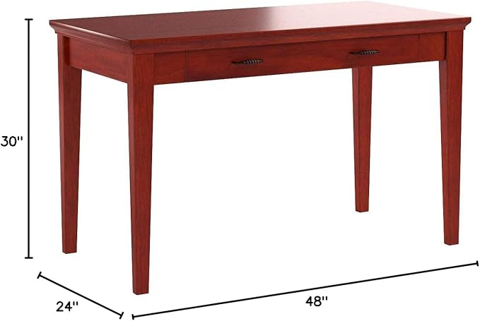 Leick Home 87400 Laptop Desk with Drop Front Keyboard Drawer, Westwood Cherry - LeafyLoom