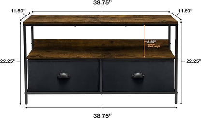 Sorbus TV Stand Dresser with 2 Drawers - Television Riser Chest with Storage - Bedroom, Living Room, Closet, & Dorm Furniture - LeafyLoom