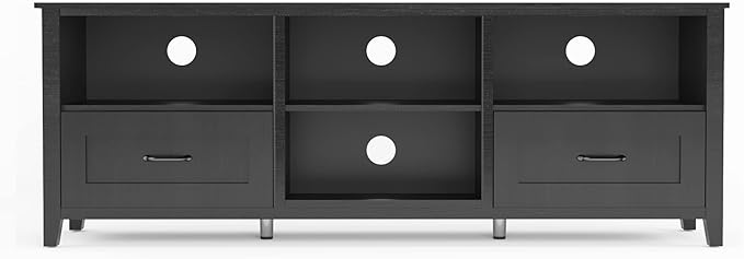 NicBex TV Stand for 60 Inch TV TV Console Table with 2 Drawers and 4 High-Capacity Storage Compartment,Entertainment Center with Storage for Living Room,Bedroom,70.08 Inch,Black - LeafyLoom