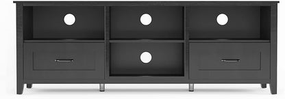 NicBex TV Stand for 60 Inch TV TV Console Table with 2 Drawers and 4 High-Capacity Storage Compartment,Entertainment Center with Storage for Living Room,Bedroom,70.08 Inch,Black - LeafyLoom