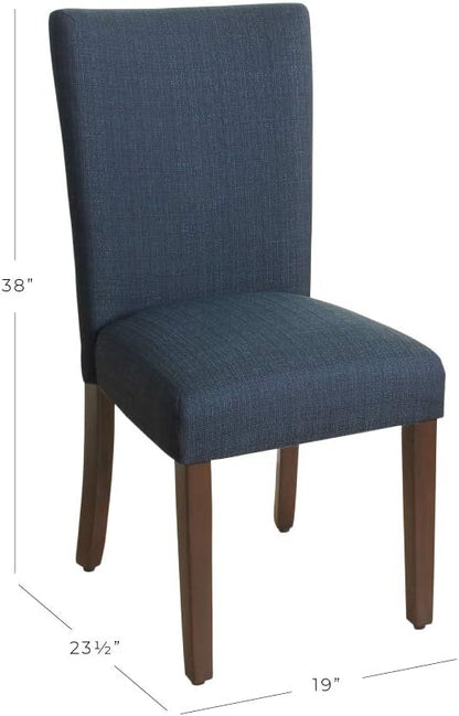 HomePop Parsons Classic Upholstered Accent Dining Chair, Single Pack, Dark Blue - LeafyLoom