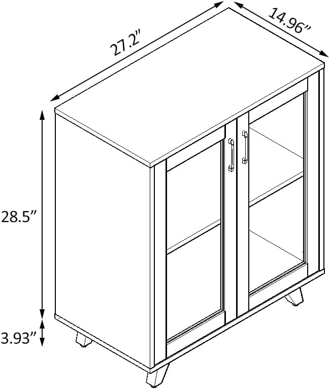 Panana Kitchen Buffet Server Table Accent Sideboard Cupboard Server Buffet Console Table with Doors Cabinet (27inch, white) - LeafyLoom