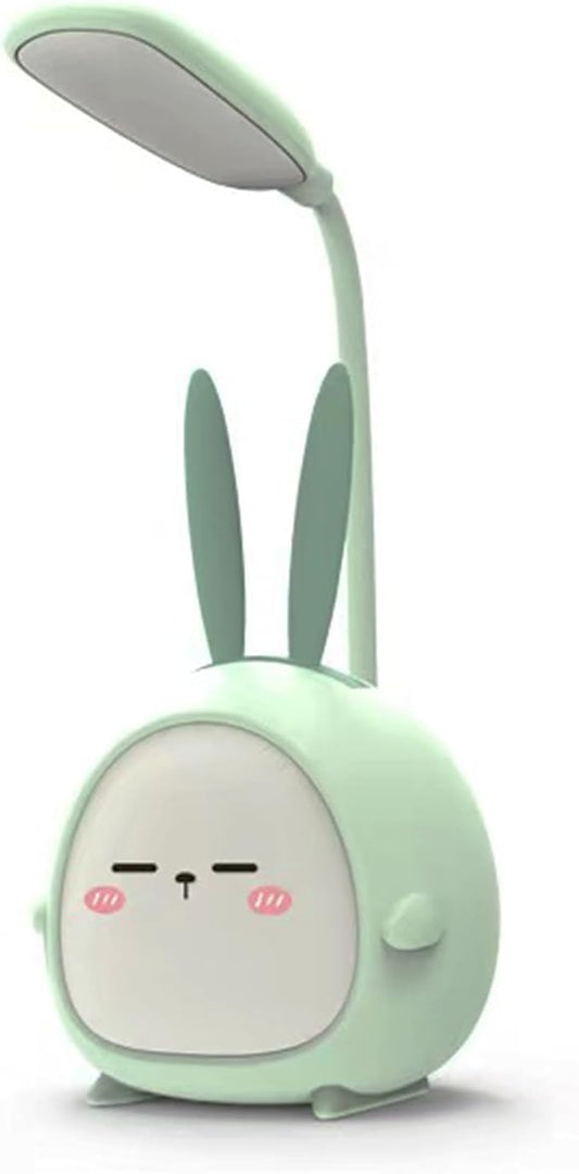 Cute Bunny Desk Lamp, Portable LED Desk Lamps with Night Light,Rabbit Foldable USB Rechargeable Reading Light for Children Boys Girls Study (Green) - LeafyLoom