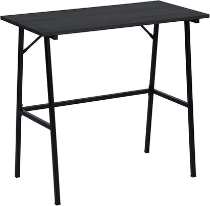 FurnitureR Home Office Computer Desk, Compact Writing Desk Study Desk with Metal Frame for Apartment, Dorm, Bedroom, Small Space (31.5 Inch, Black) - LeafyLoom