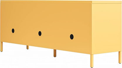 Novogratz Cache Metal Locker-Style TV Stand for TVs up to 65", Yellow - LeafyLoom