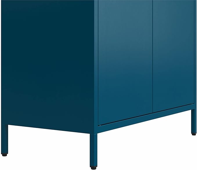 Mr. Kate Annie Tall Metal 2 Door Cabinet, Deep Ocean Blue - LeafyLoom