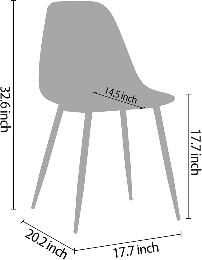 CangLong Dining Mid Century Modern Hollow Back Design Plastic Shell Armless Side Chair with Metal Legs, Set of 4, White (CL-191618) - LeafyLoom