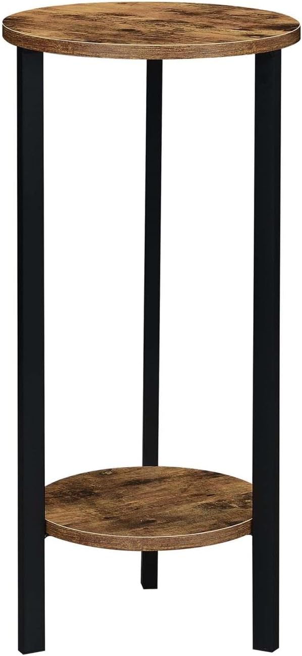 Convenience Concepts Graystone 31 inch 2 Tier Plant Stand, Barnwood/Black - LeafyLoom