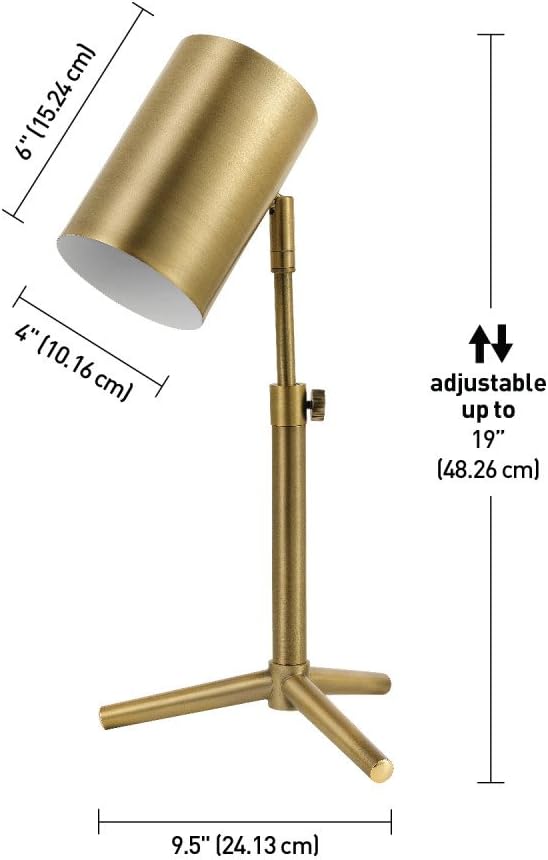 Globe Electric 52097 Pratt Desk Lamp, 18 in 1, Brass 1-Light - LeafyLoom