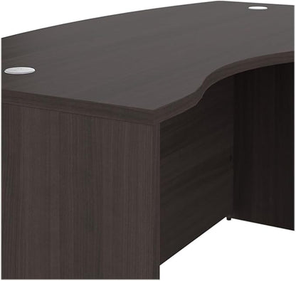 Bush Business Furniture Studio C 60W x 43D Right Hand L-Bow Desk Shell in Storm Gray - LeafyLoom