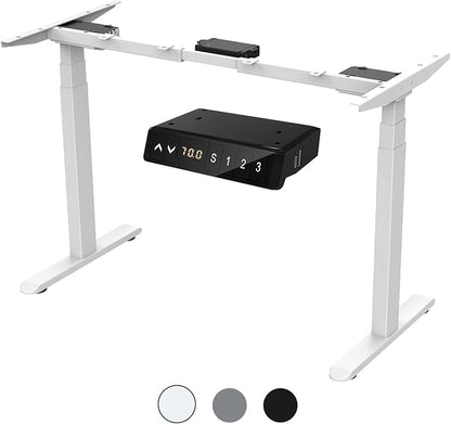 AIMEZ0 Dual Motor Sit Stand Desk Adjustable Electric Standing Desk Frame with LCD Touch Screen Adjustable Height 27.4-45.6 inches for Home & Office Table (Frame Only) White - LeafyLoom