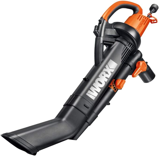 WORX WG505 TRIVAC 12 Amp 3-in-1 Electric Leaf Blower/Leaf Vacuum/Mulcher, Metal Impeller for Fine Mulching - LeafyLoom